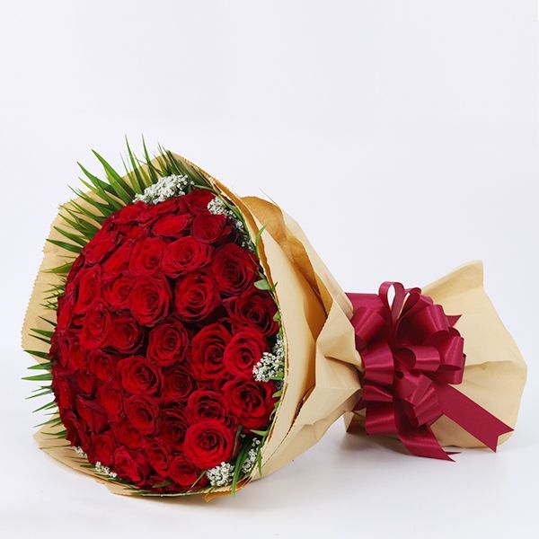 Luxury Online 50 Stem Red Roses Bouquets Delivery In Qatar
