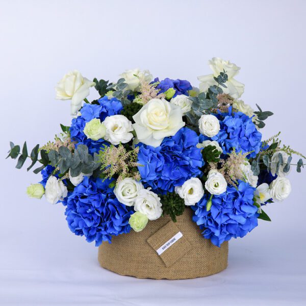 Azure and Ivory flower box by Black Tulip Flowers