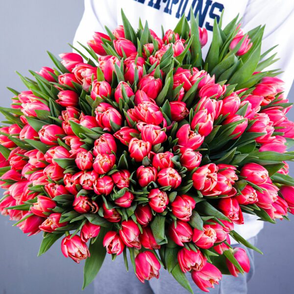 Rare Beauty Pink Tulip Bouquet in Qatar