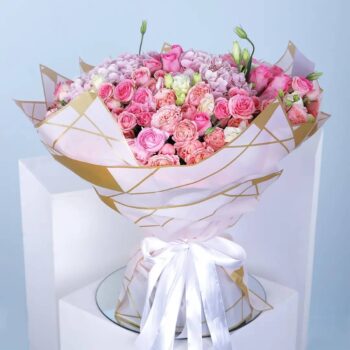 Pastel Blooms with hydrangea, roses, tulips