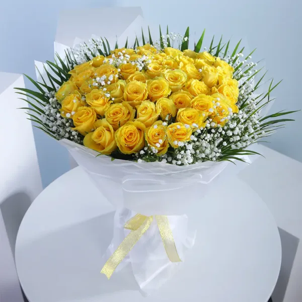 Bright Yellow Bliss Roses Bouquet