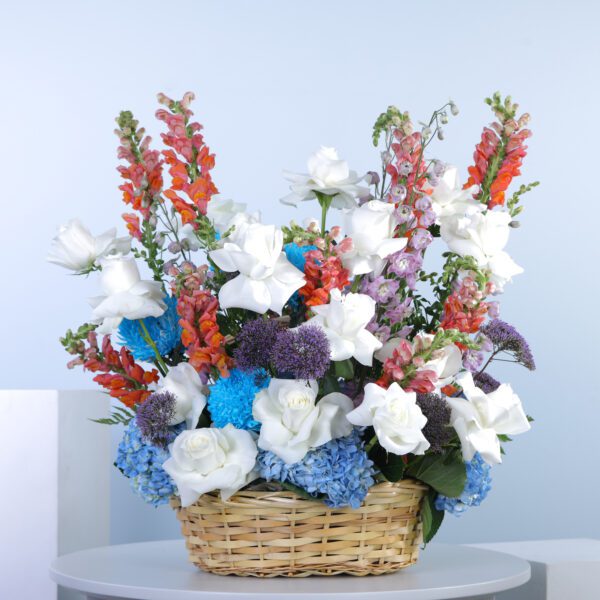 mixed flowers basket